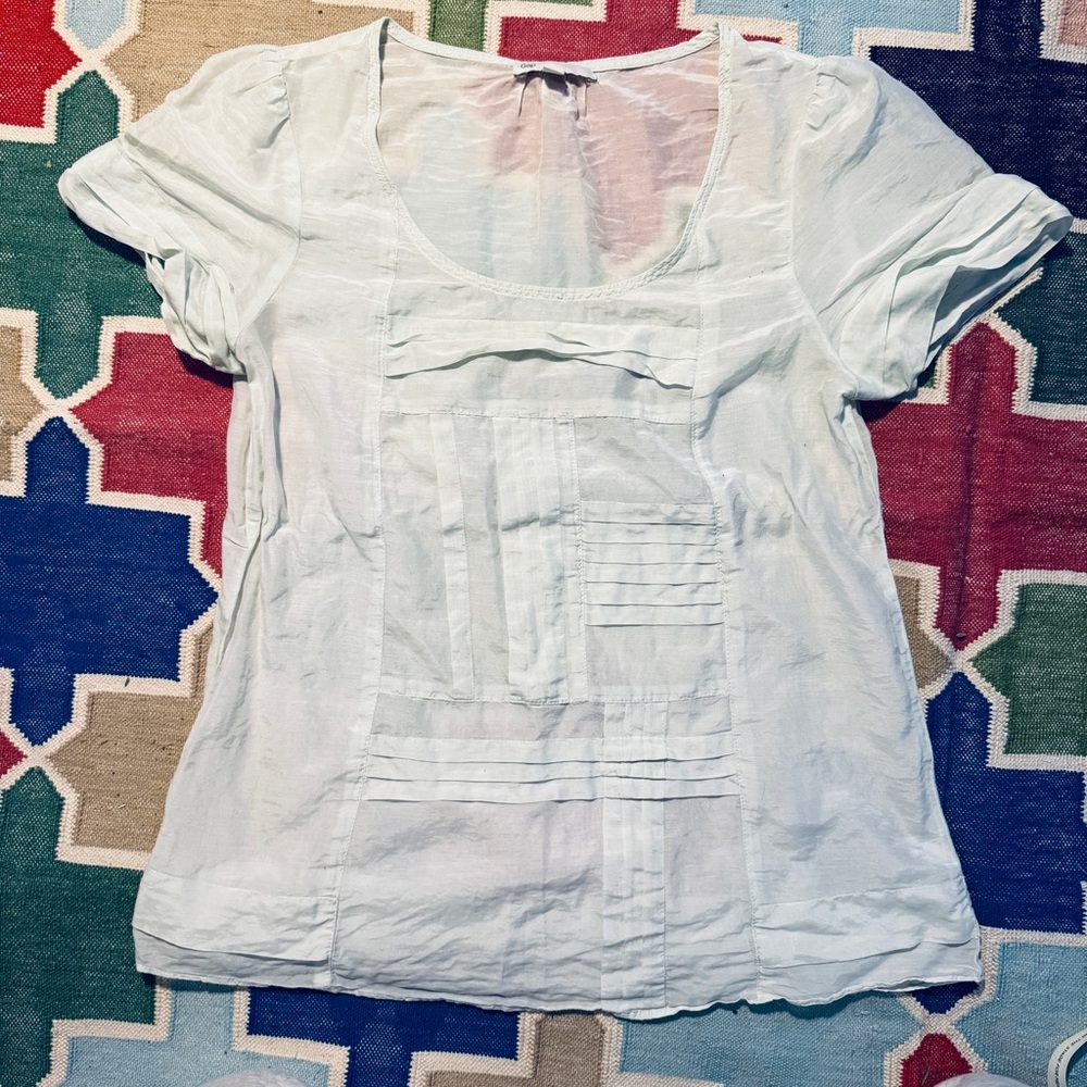 GAP Women's Sea foam green sheer top